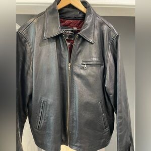 Black Wilson’s Leather jacket. XL. Vintage and in good shape.